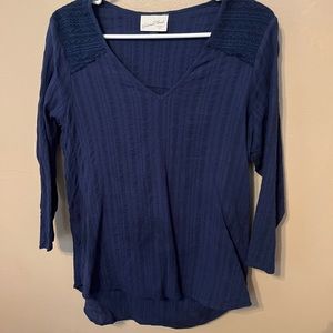 Universal Thread Bohemian Blouse Tunic Top Navy S